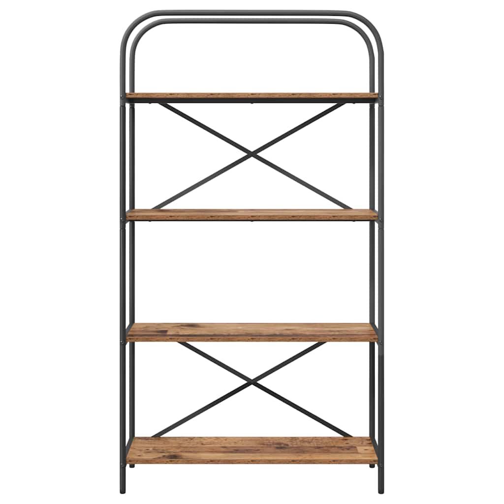 Bücherregal 4 Ebenen 80 x 30 x 146 cm Holzwerkstoff Altholz