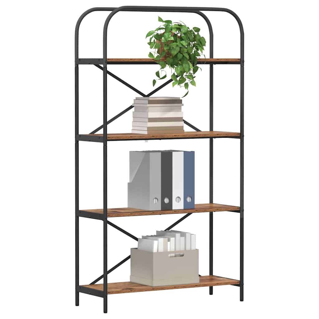 Bücherregal 4 Ebenen 80 x 30 x 146 cm Holzwerkstoff Altholz
