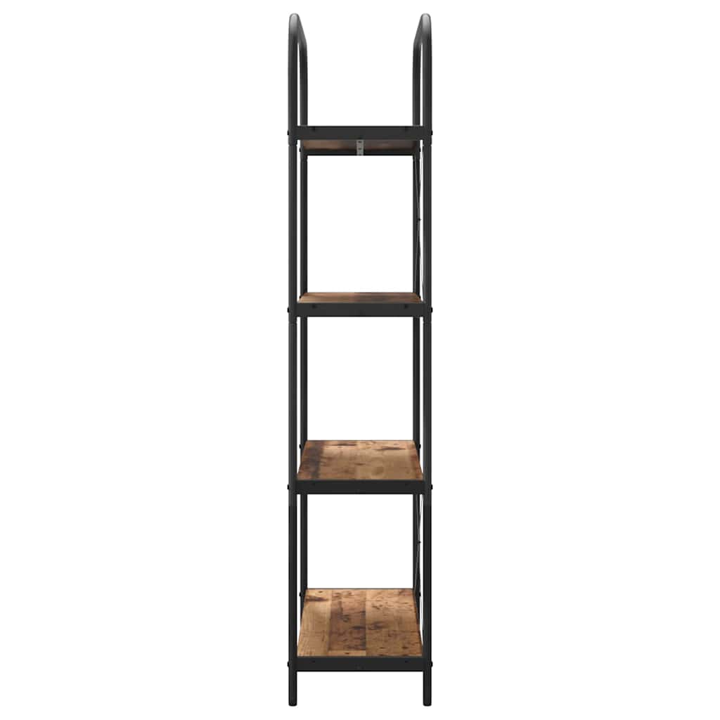 Bücherregal 4 Ebenen 80 x 30 x 146 cm Holzwerkstoff Altholz