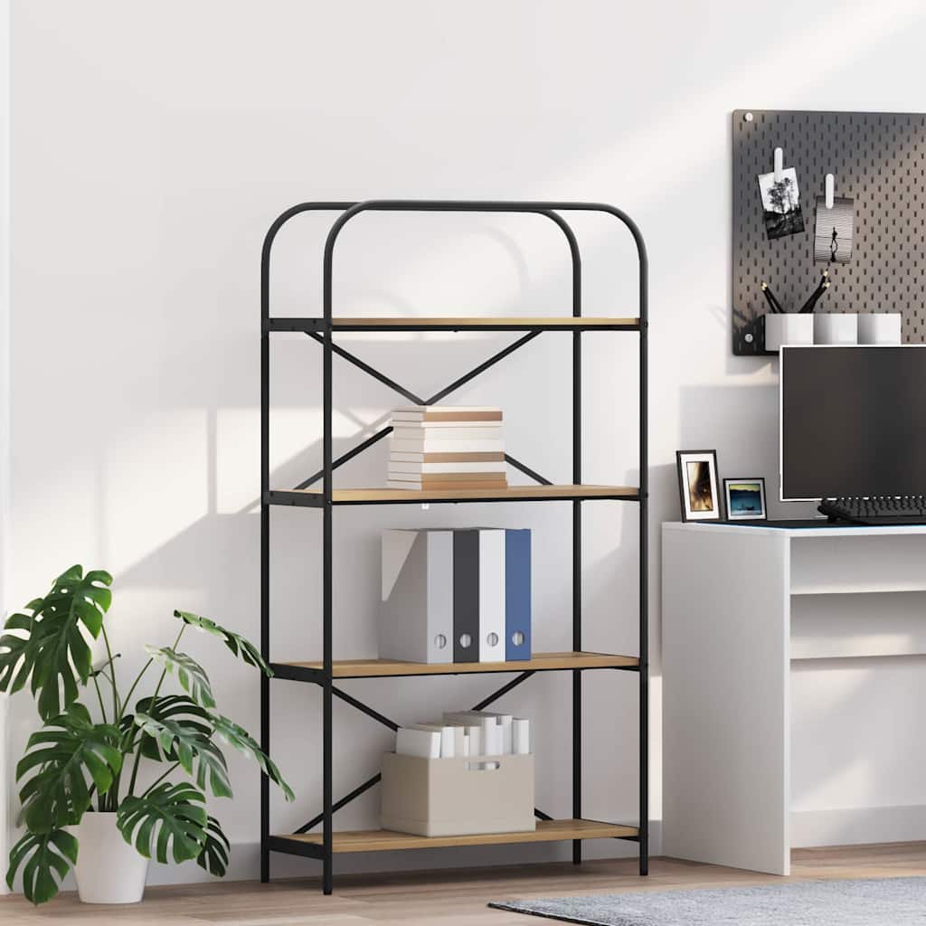Bücherregal 4 Ebenen 80 x 30 x 146 cm Holzwerkstoff
