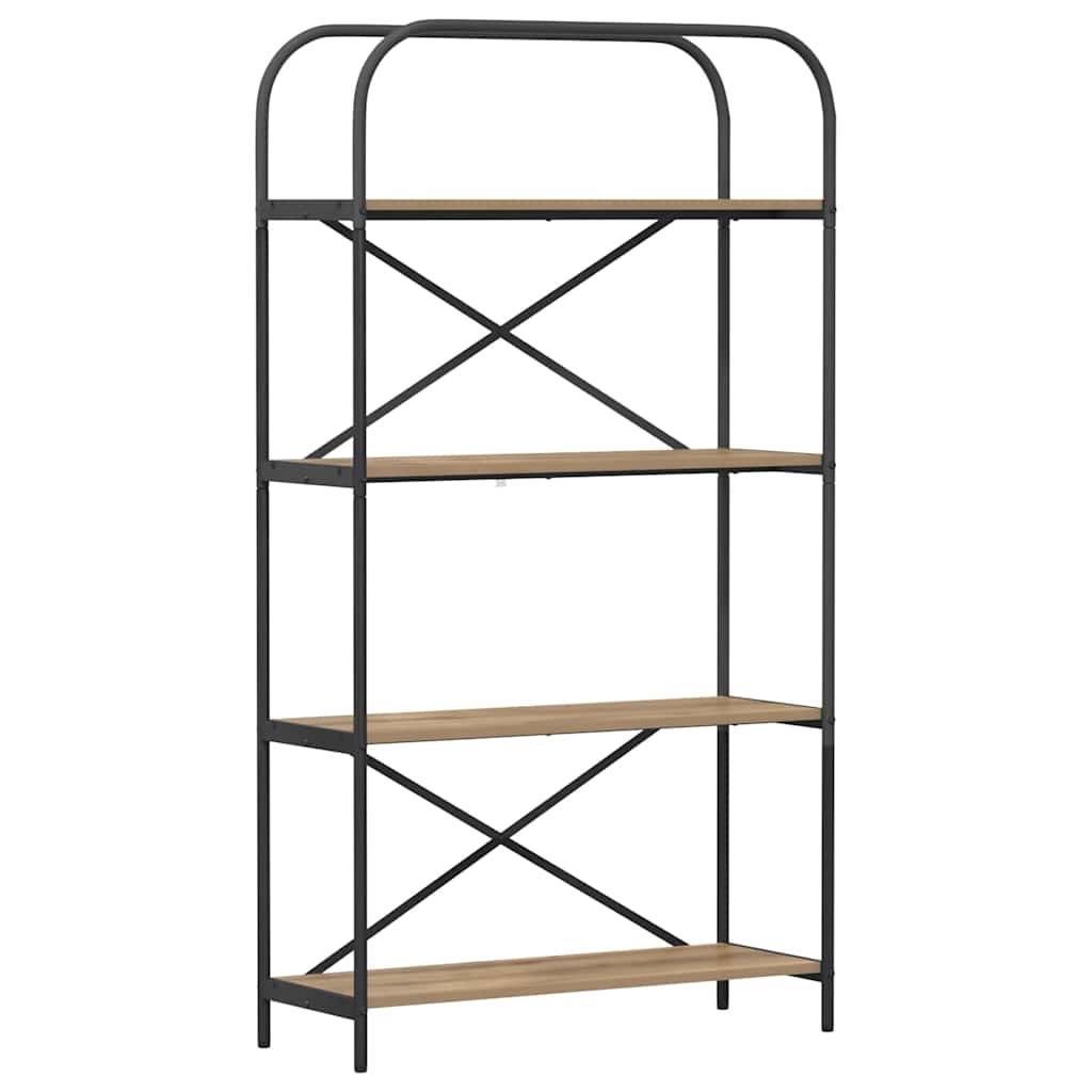 Bücherregal 4 Ebenen 80 x 30 x 146 cm Holzwerkstoff