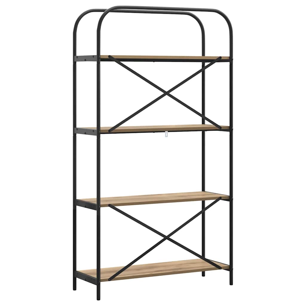 Bücherregal 4 Ebenen 80 x 30 x 146 cm Holzwerkstoff