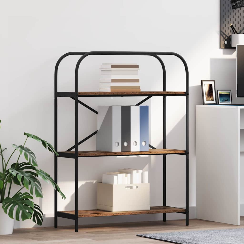 Bücherregal 3 Ebenen 80 x 30 x 109 cm Holzwerkstoff Altholz