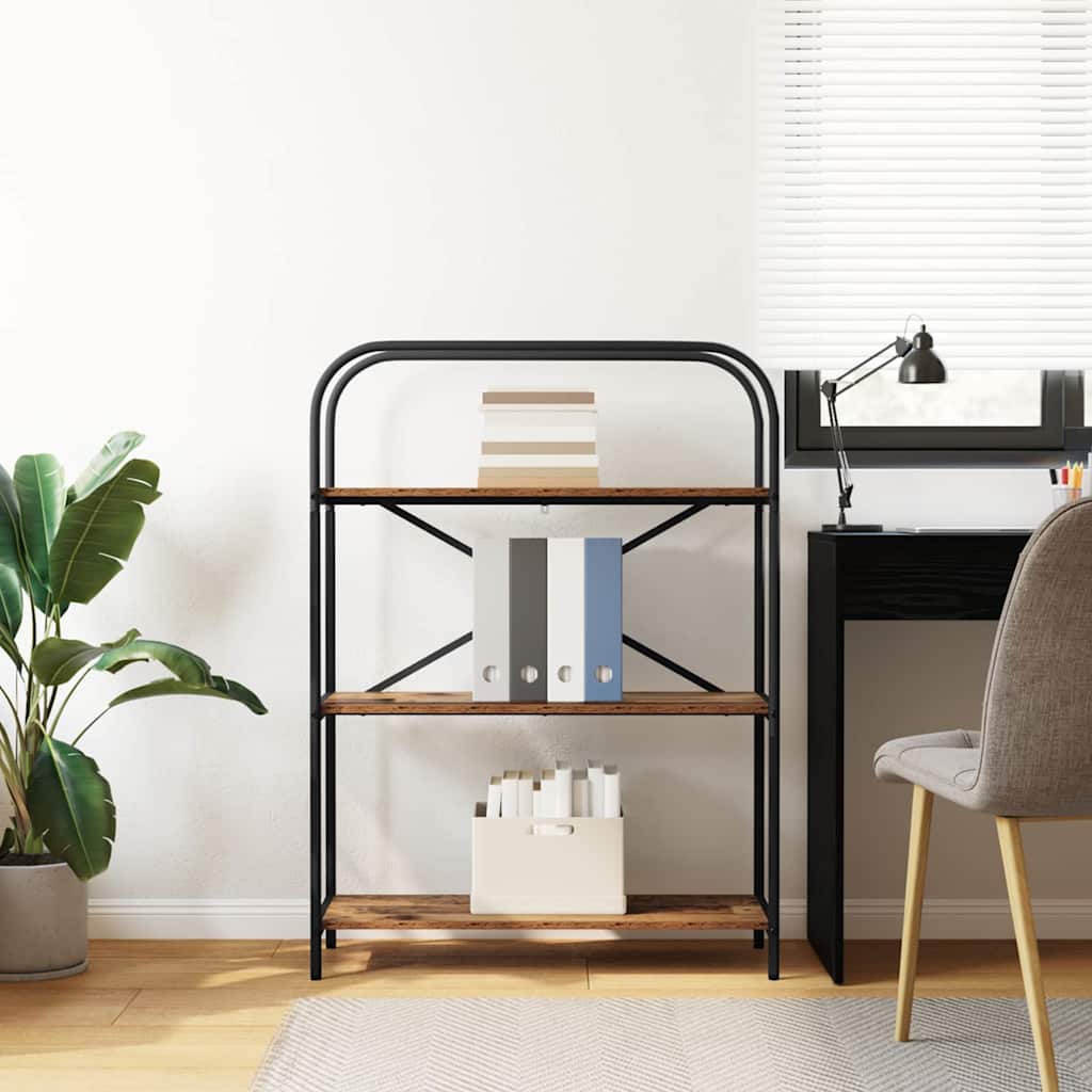 Bücherregal 3 Ebenen 80 x 30 x 109 cm Holzwerkstoff Altholz
