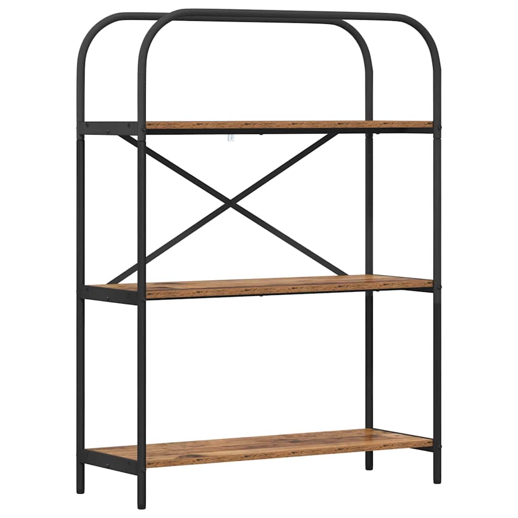 Bücherregal 3 Ebenen 80 x 30 x 109 cm Holzwerkstoff Altholz