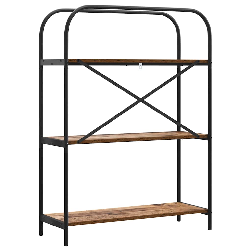 Bücherregal 3 Ebenen 80 x 30 x 109 cm Holzwerkstoff Altholz