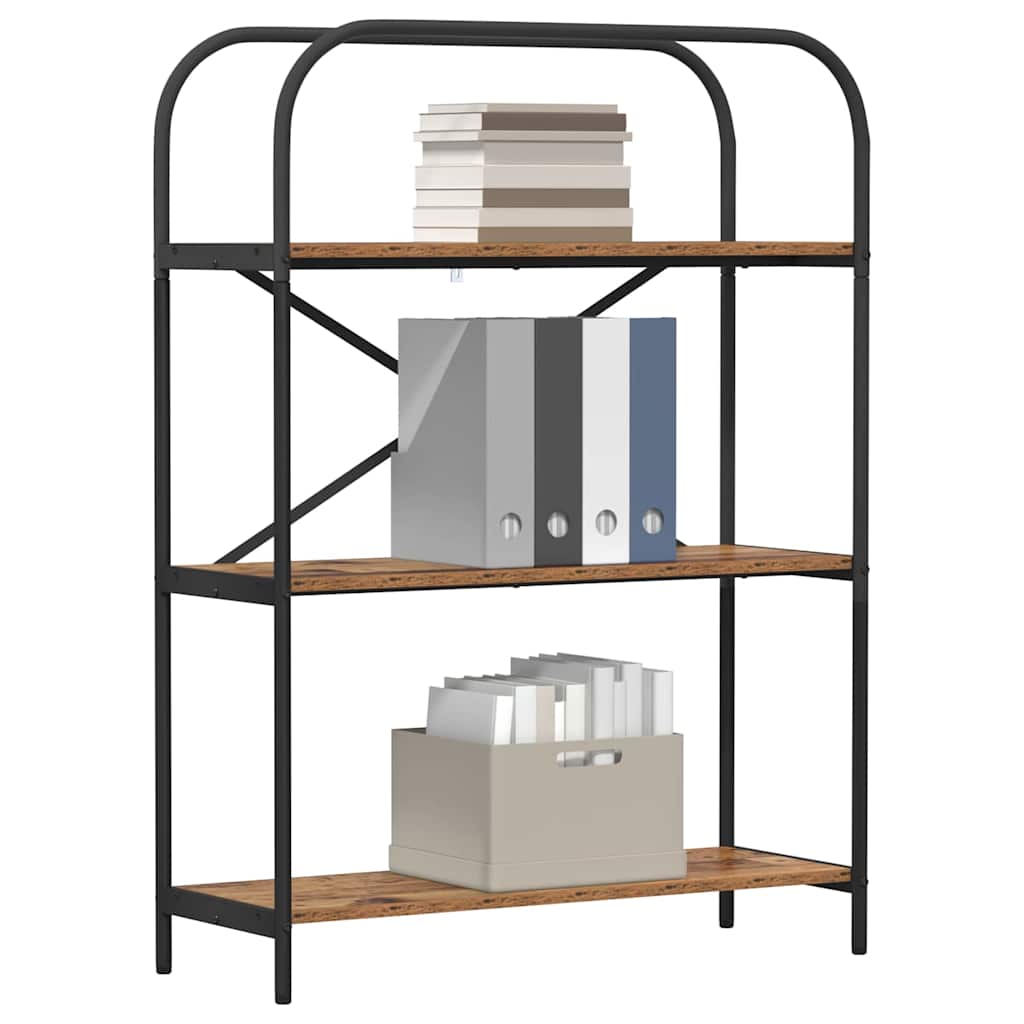 Bücherregal 3 Ebenen 80 x 30 x 109 cm Holzwerkstoff Altholz