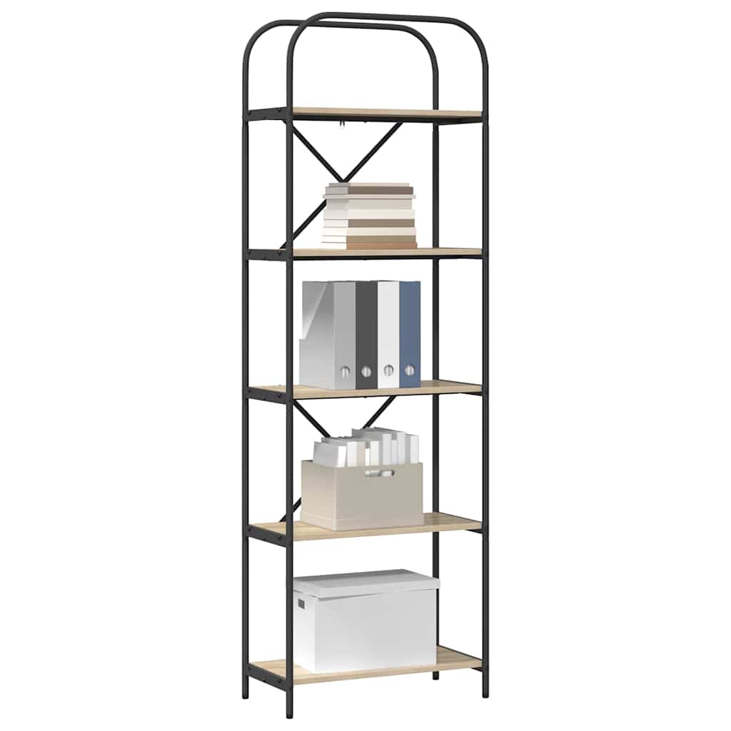 Bücherregal 5 Ebenen 60 x 30 x 183 cm Holzwerkstoff