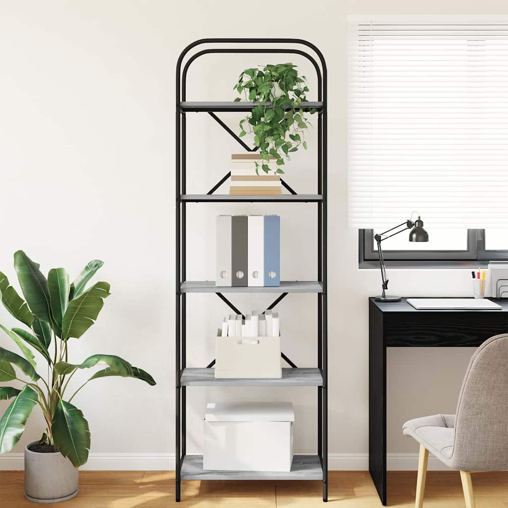 Bücherregal 5 Ebenen 60 x 30 x 183 cm Holzwerkstoff