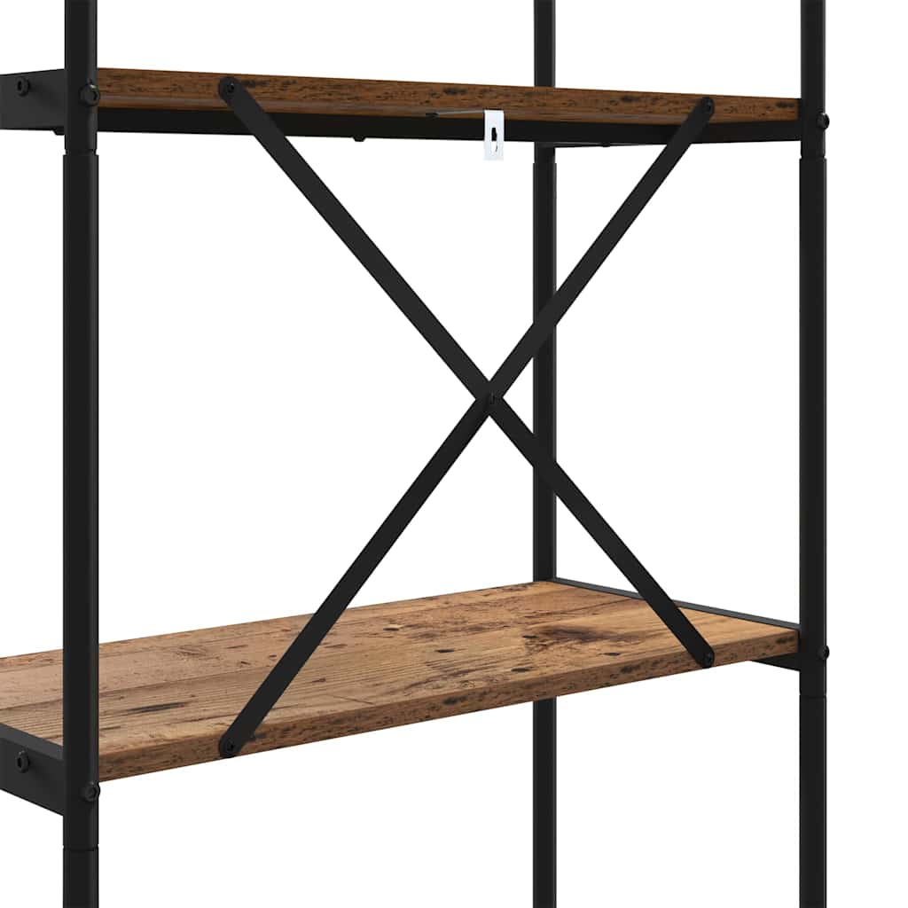 Bücherregal 5 Ebenen 60 x 30 x 183 cm Holzwerkstoff Altholz