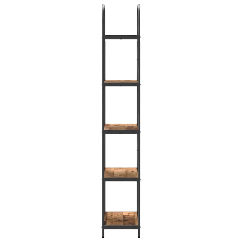 Bücherregal 5 Ebenen 60 x 30 x 183 cm Holzwerkstoff Altholz