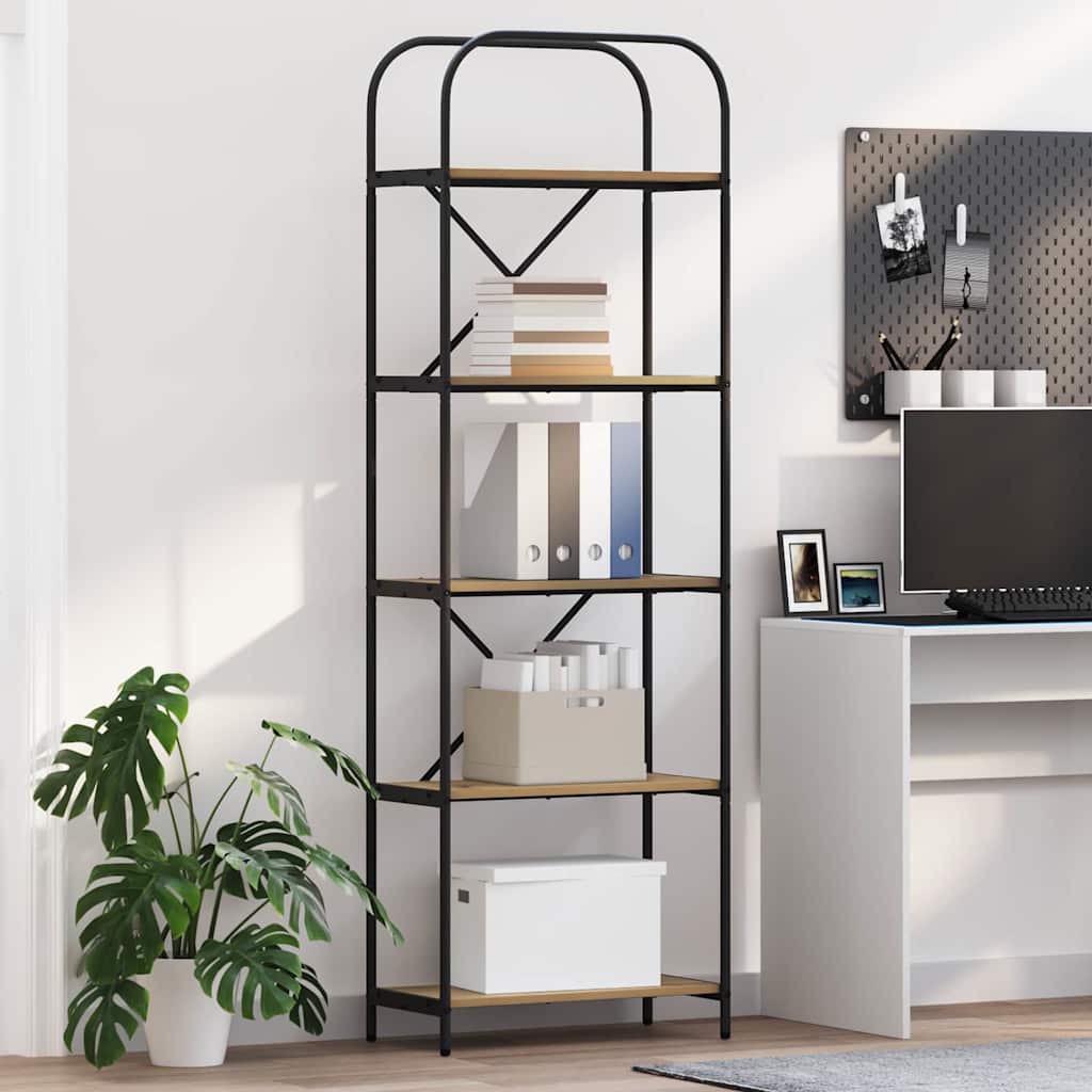 Bücherregal 5 Ebenen 60 x 30 x 183 cm Holzwerkstoff