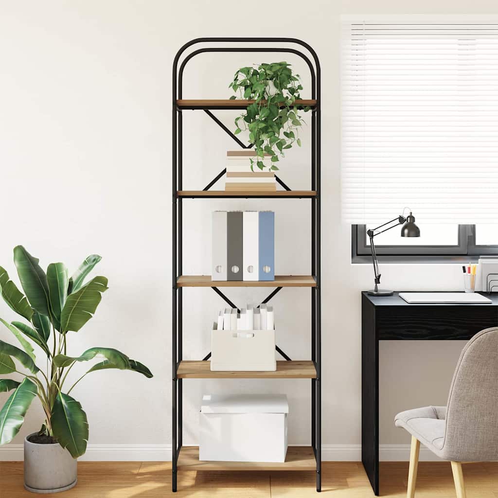Bücherregal 5 Ebenen 60 x 30 x 183 cm Holzwerkstoff