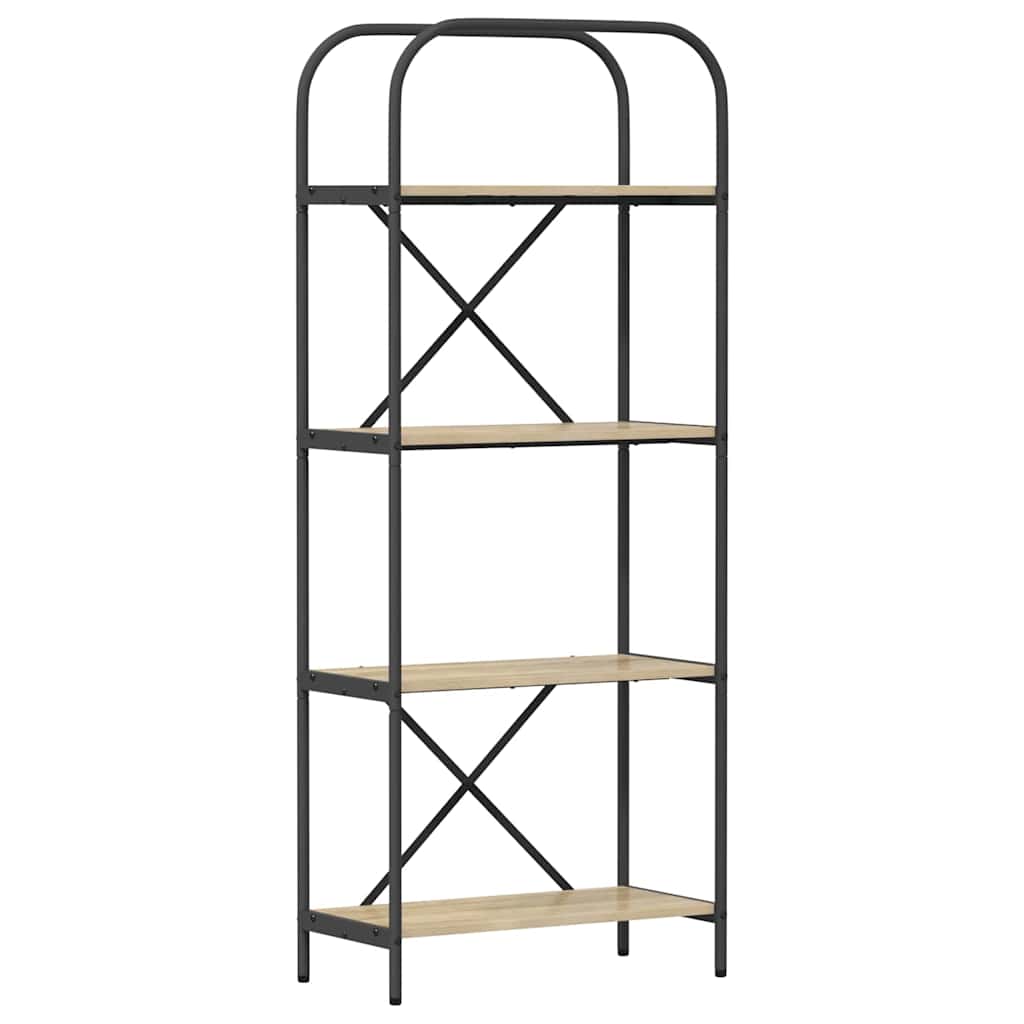 Bücherregal 4 Ebenen 60 x 30 x 146 cm Holzwerkstoff