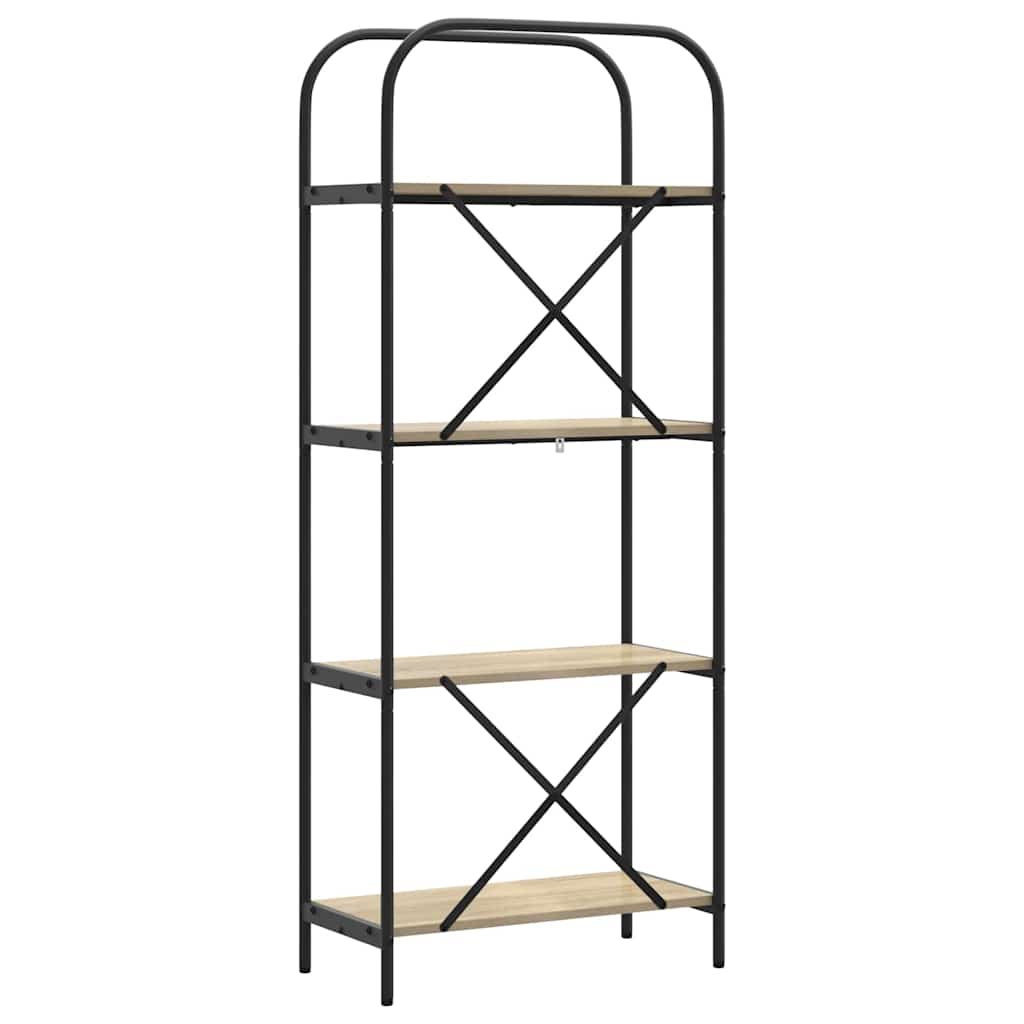 Bücherregal 4 Ebenen 60 x 30 x 146 cm Holzwerkstoff