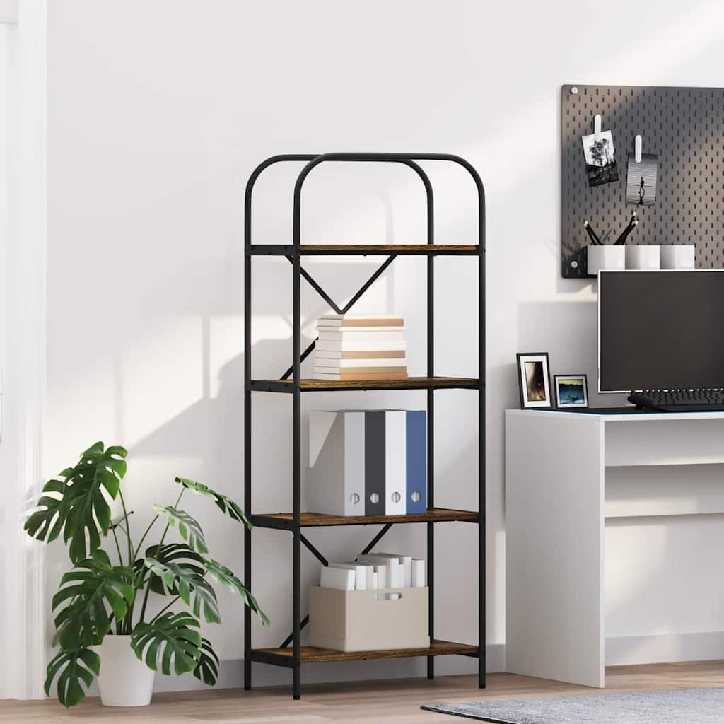 Bücherregal 4 Ebenen 60 x 30 x 146 cm Holzwerkstoff