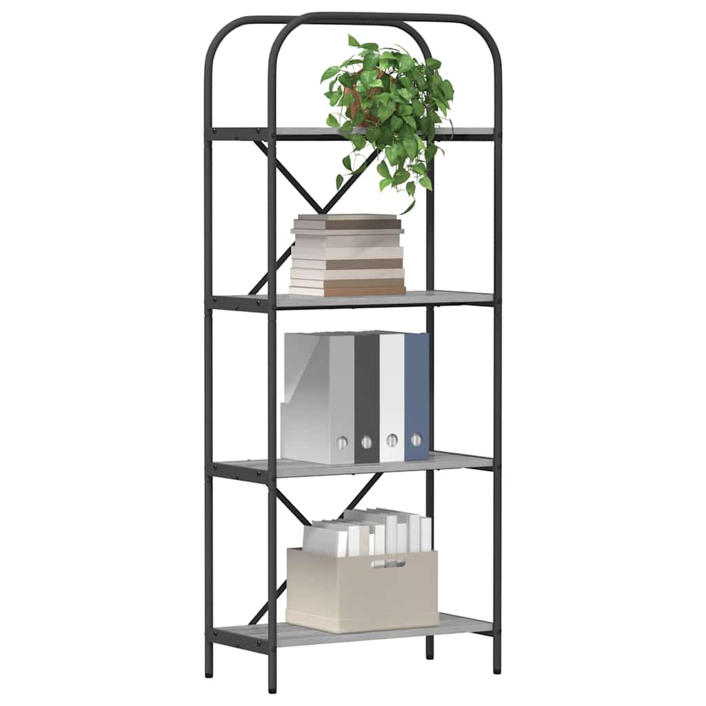 Bücherregal 4 Ebenen 60 x 30 x 146 cm Holzwerkstoff