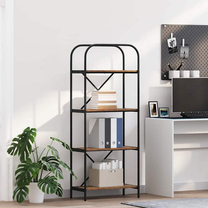Bücherregal 4 Ebenen 60 x 30 x 146 cm Holzwerkstoff Altholz