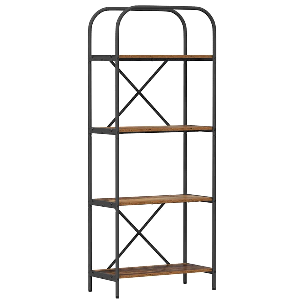 Bücherregal 4 Ebenen 60 x 30 x 146 cm Holzwerkstoff Altholz