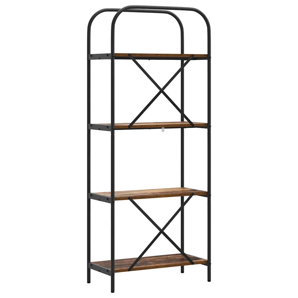 Bücherregal 4 Ebenen 60 x 30 x 146 cm Holzwerkstoff Altholz