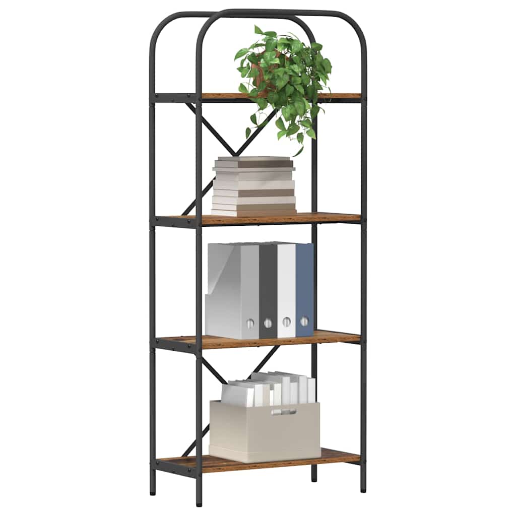 Bücherregal 4 Ebenen 60 x 30 x 146 cm Holzwerkstoff Altholz