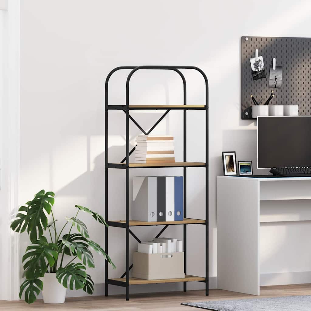 Bücherregal 4 Ebenen 60 x 30 x 146 cm Holzwerkstoff