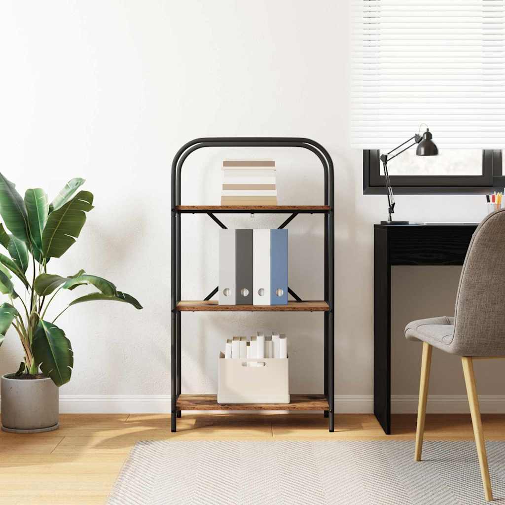 Bücherregal 3 Ebenen 60 x 30 x 109 cm Holzwerkstoff Altholz