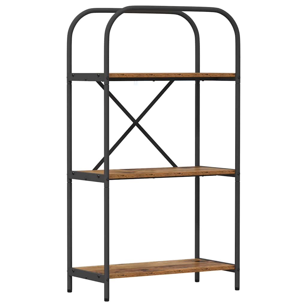 Bücherregal 3 Ebenen 60 x 30 x 109 cm Holzwerkstoff Altholz