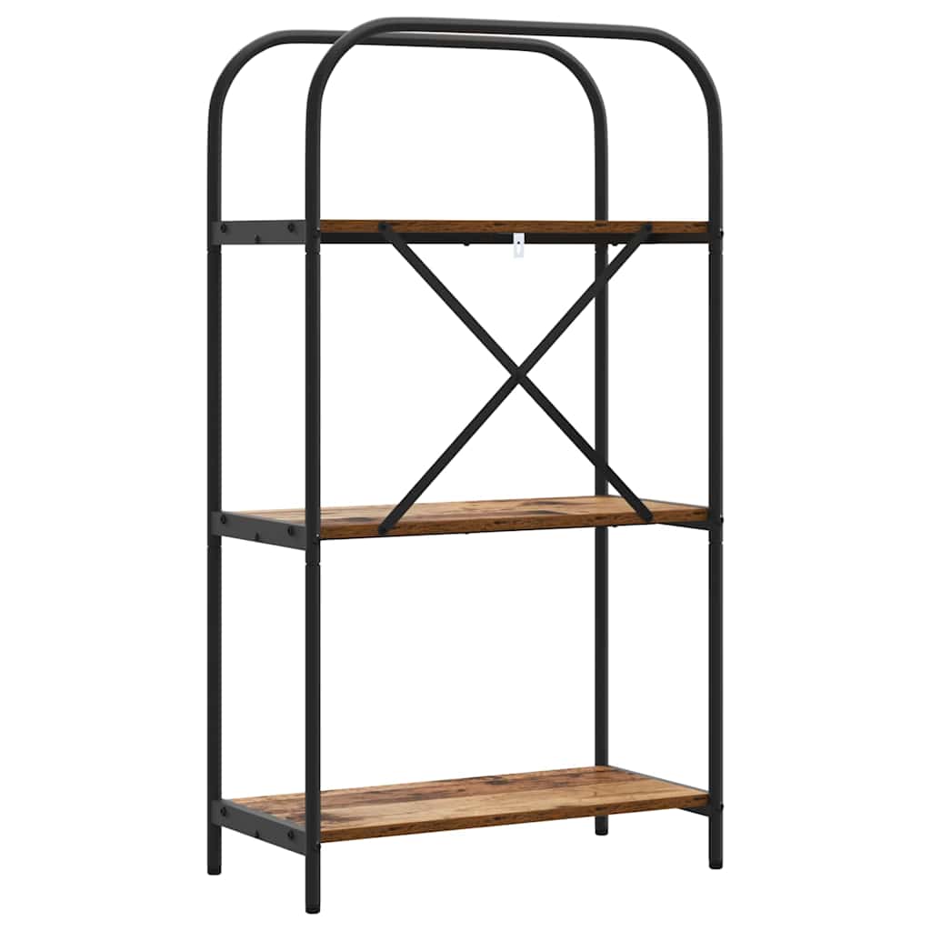 Bücherregal 3 Ebenen 60 x 30 x 109 cm Holzwerkstoff Altholz