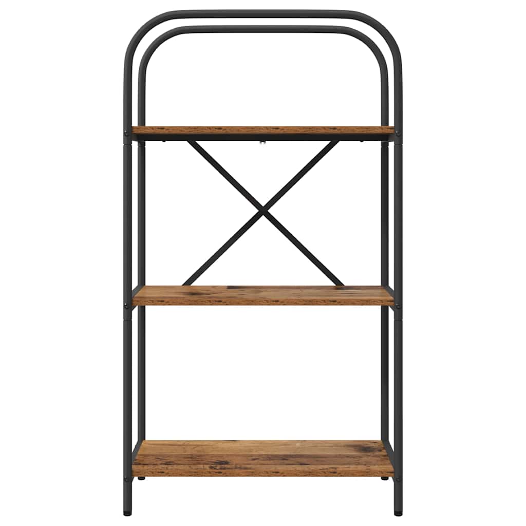 Bücherregal 3 Ebenen 60 x 30 x 109 cm Holzwerkstoff Altholz