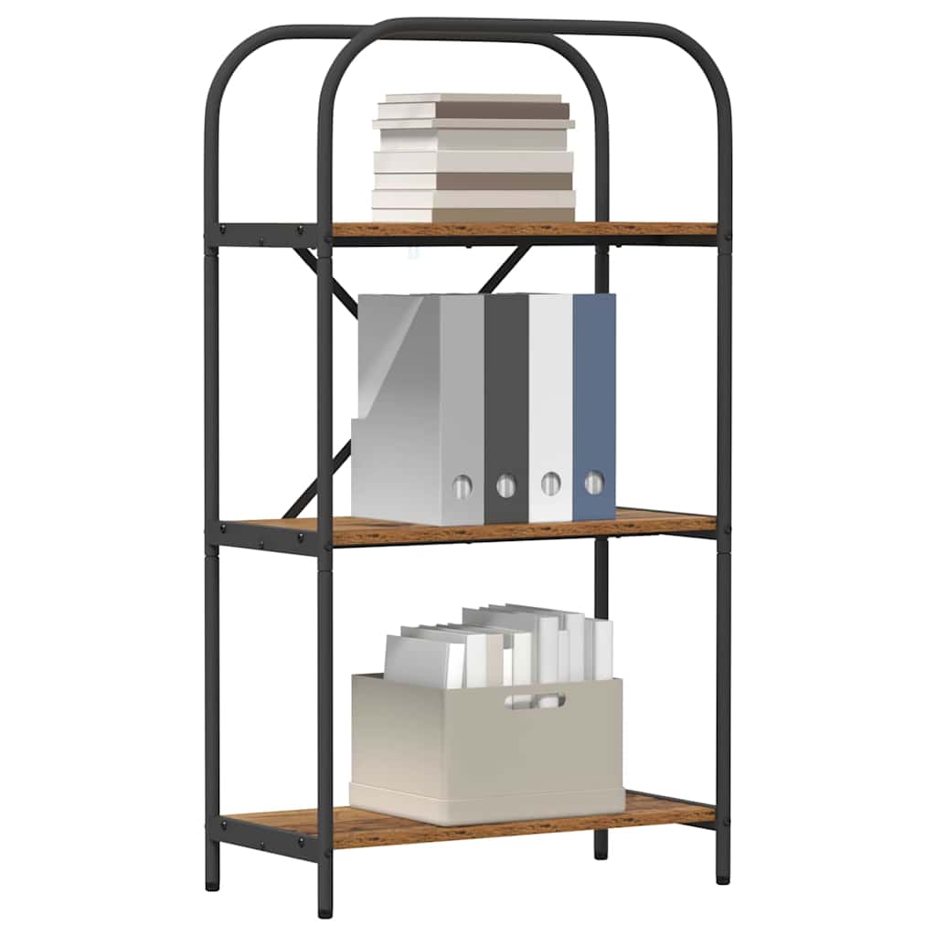 Bücherregal 3 Ebenen 60 x 30 x 109 cm Holzwerkstoff Altholz
