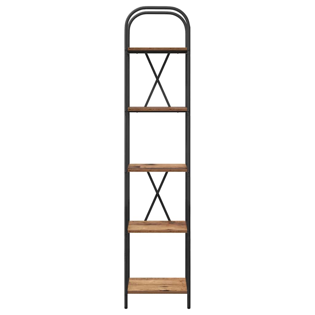 Bücherregal 5 Ebenen 40 x 30 x 183 cm Holzwerkstoff Altholz