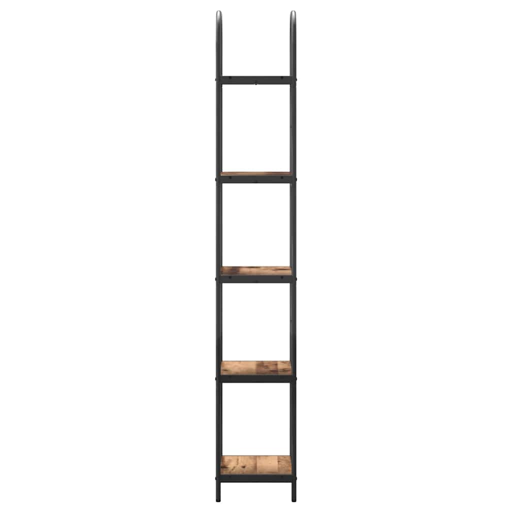 Bücherregal 5 Ebenen 40 x 30 x 183 cm Holzwerkstoff Altholz