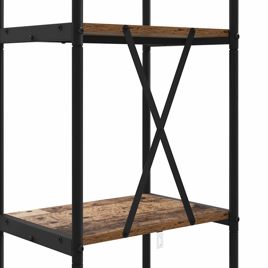 Bücherregal 4 Ebenen 40 x 30 x 146 cm Holzwerkstoff Altholz