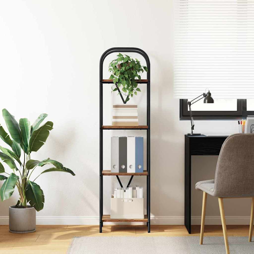 Bücherregal 4 Ebenen 40 x 30 x 146 cm Holzwerkstoff Altholz