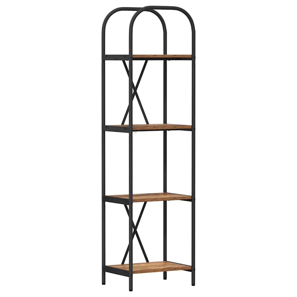 Bücherregal 4 Ebenen 40 x 30 x 146 cm Holzwerkstoff Altholz