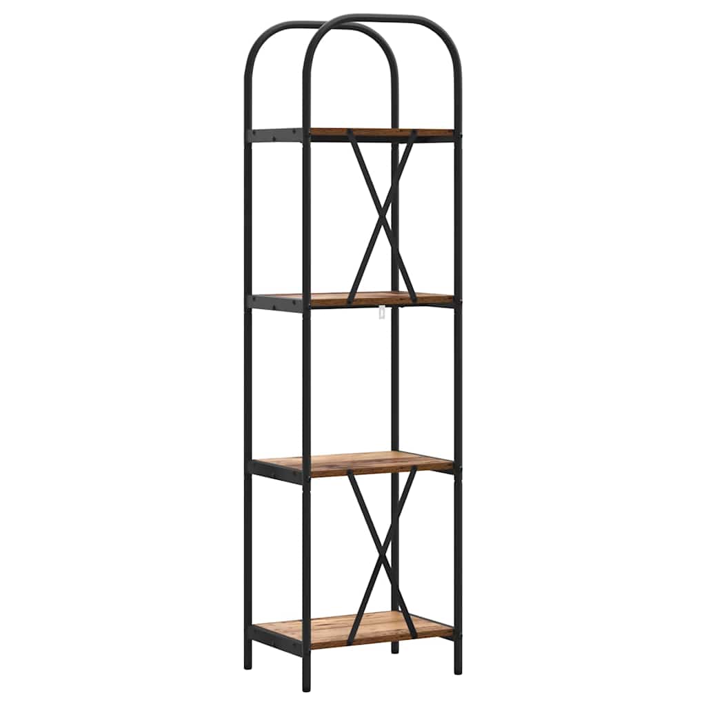 Bücherregal 4 Ebenen 40 x 30 x 146 cm Holzwerkstoff Altholz