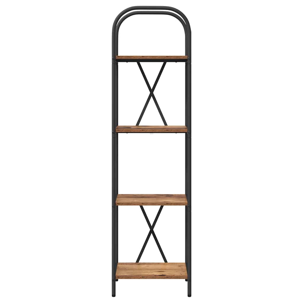 Bücherregal 4 Ebenen 40 x 30 x 146 cm Holzwerkstoff Altholz