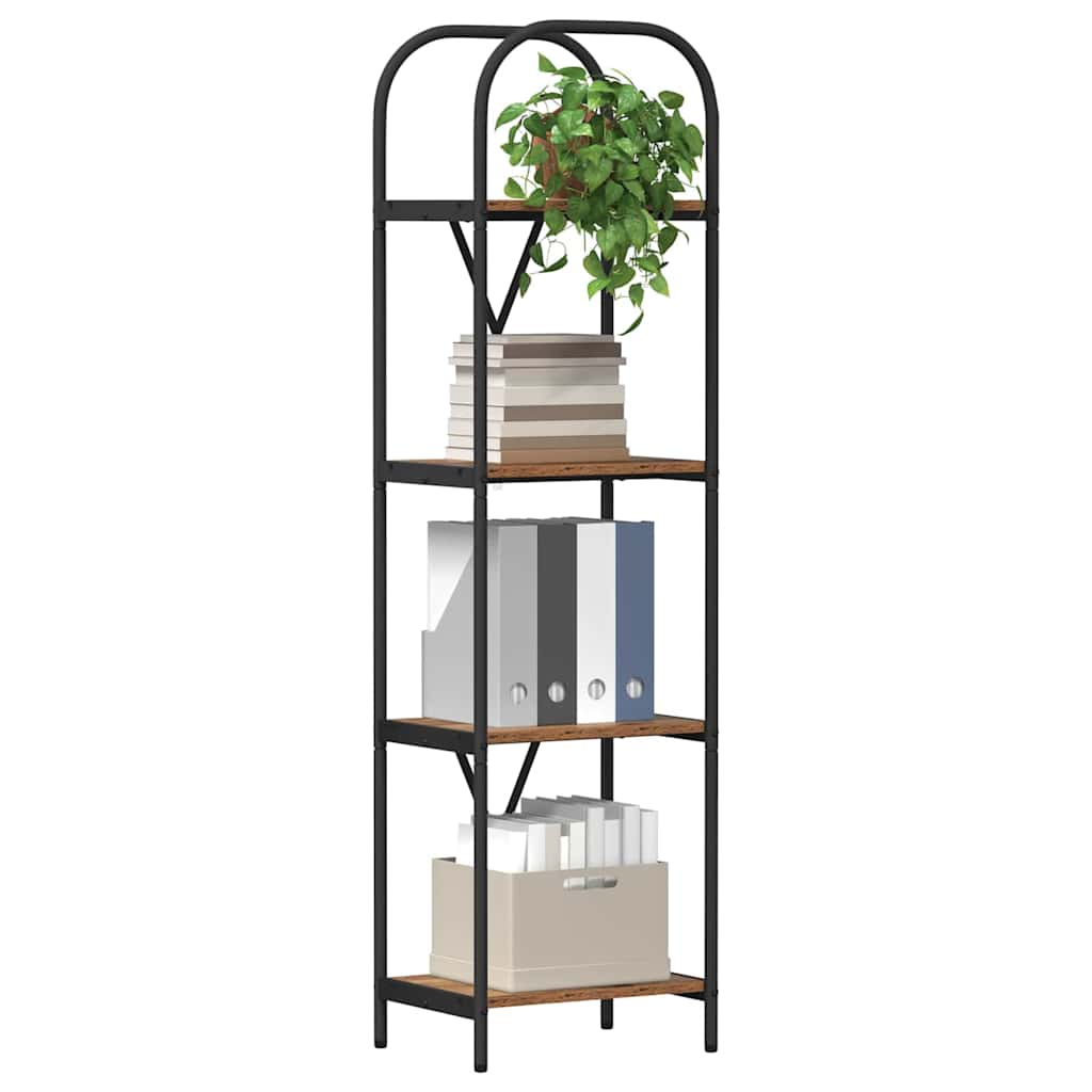 Bücherregal 4 Ebenen 40 x 30 x 146 cm Holzwerkstoff Altholz