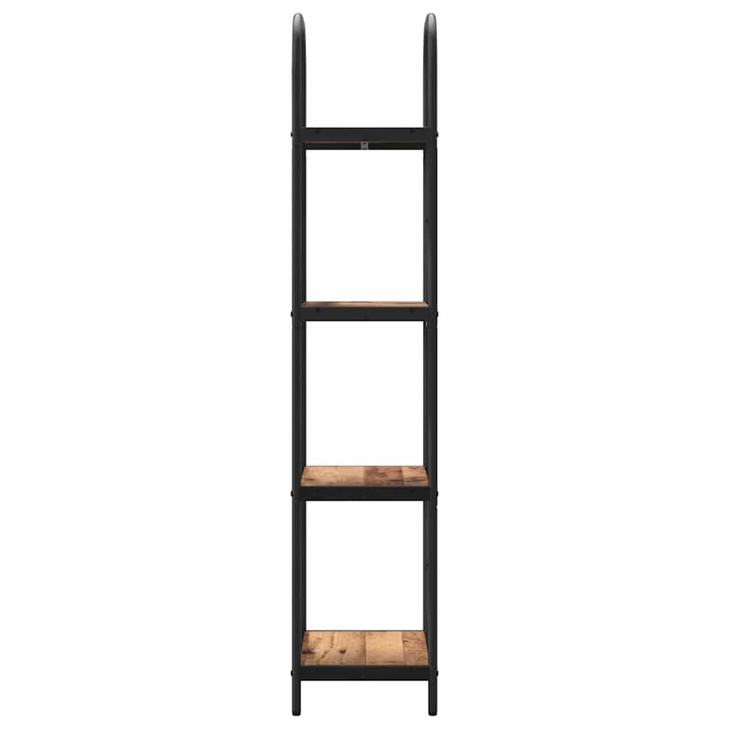 Bücherregal 4 Ebenen 40 x 30 x 146 cm Holzwerkstoff Altholz
