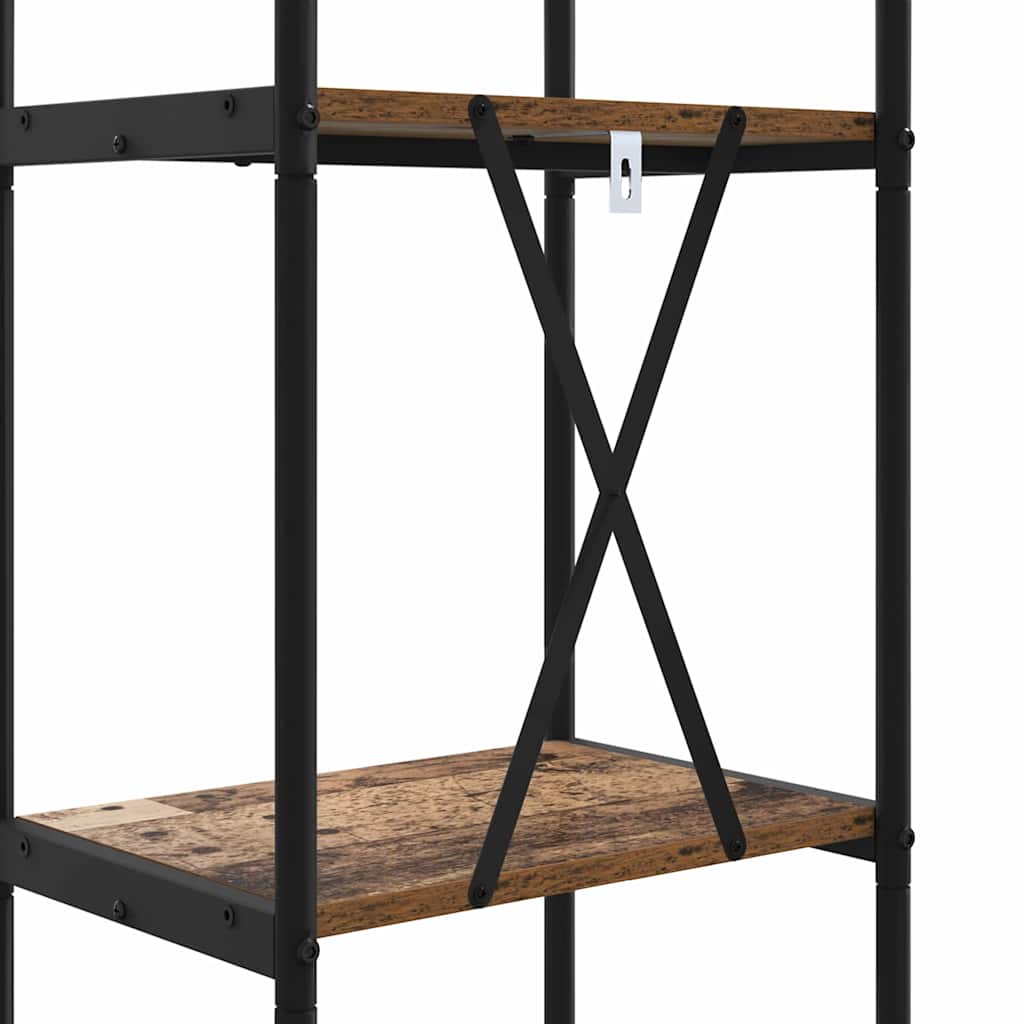 Bücherregal 3 Ebenen 40 x 30 x 109 cm Holzwerkstoff Altholz