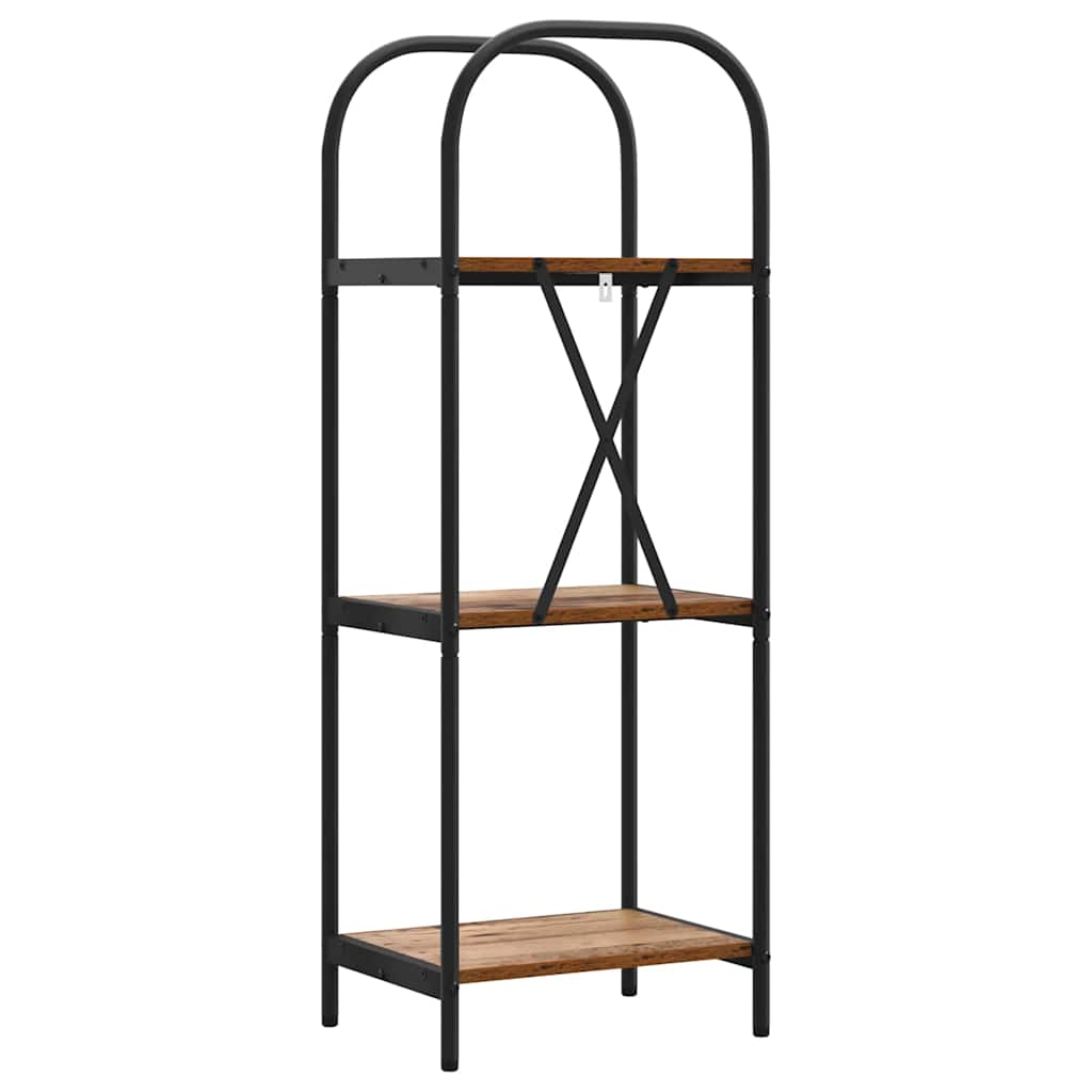 Bücherregal 3 Ebenen 40 x 30 x 109 cm Holzwerkstoff Altholz