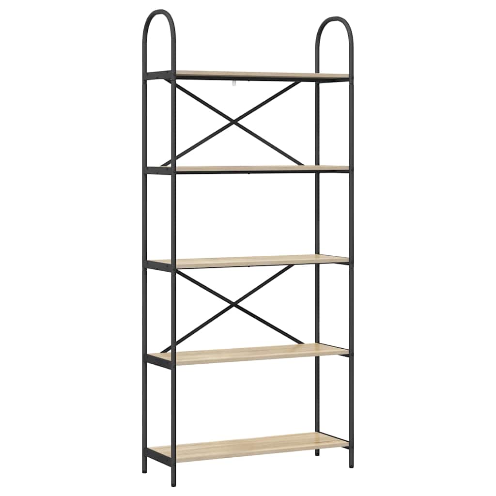 Bücherregal 5 Ebenen 80 x 30 x 183 cm Holzwerkstoff