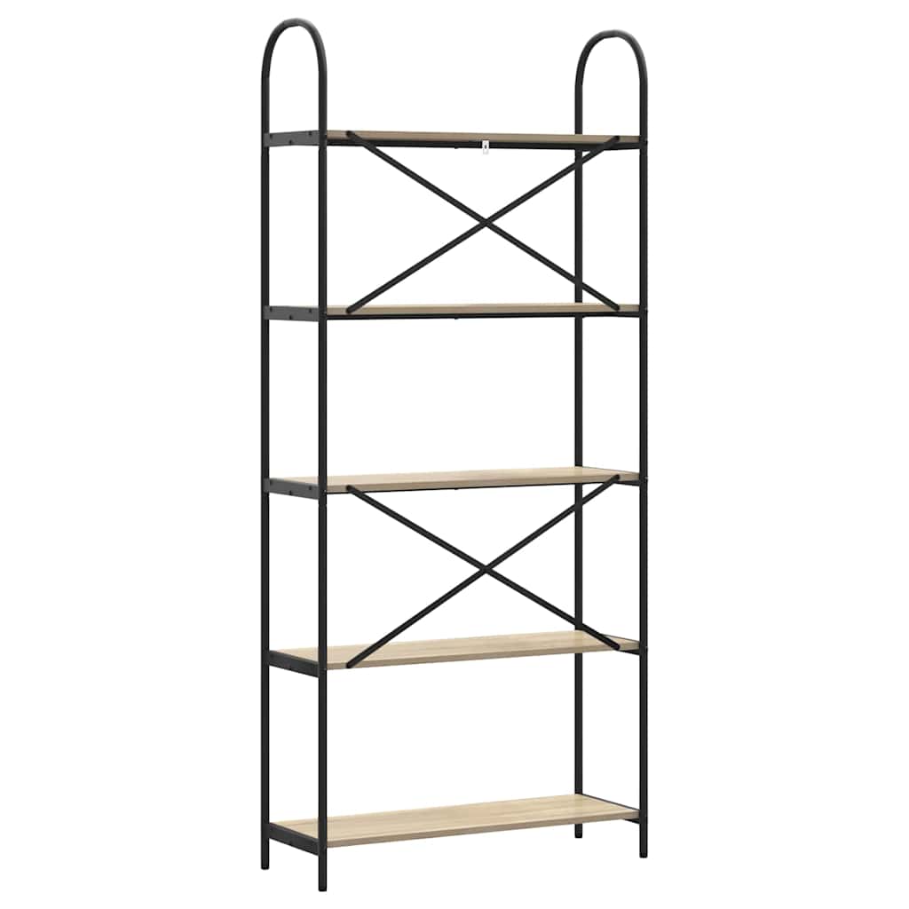 Bücherregal 5 Ebenen 80 x 30 x 183 cm Holzwerkstoff