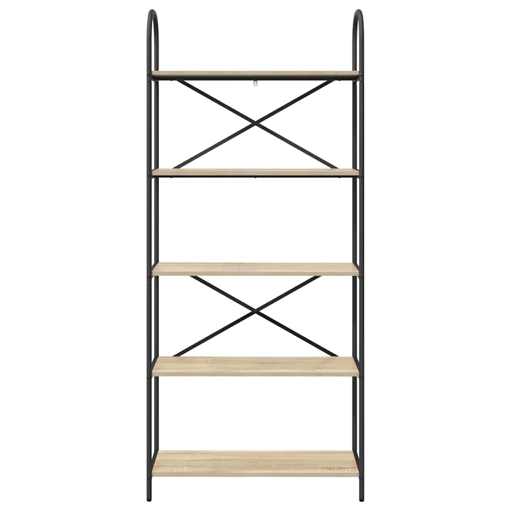 Bücherregal 5 Ebenen 80 x 30 x 183 cm Holzwerkstoff