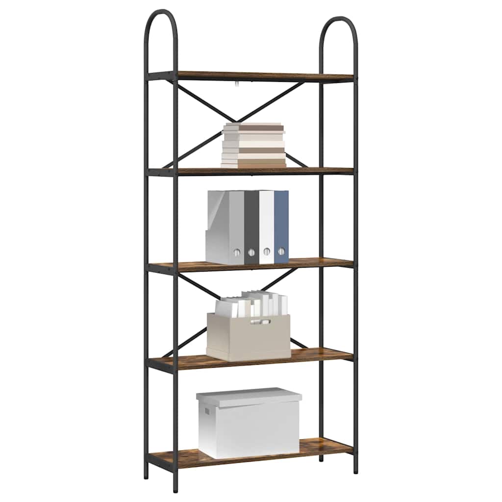 Bücherregal 5 Ebenen 80 x 30 x 183 cm Holzwerkstoff