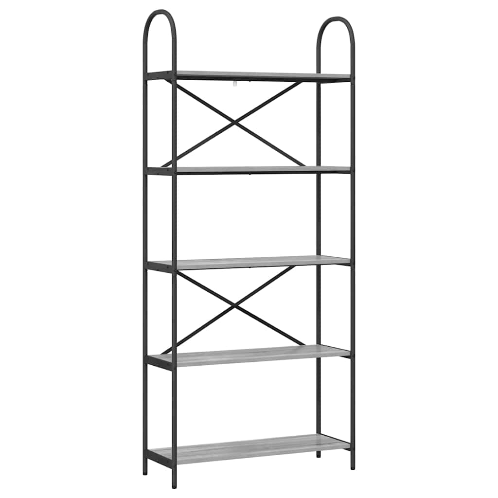 Bücherregal 5 Ebenen 80 x 30 x 183 cm Holzwerkstoff