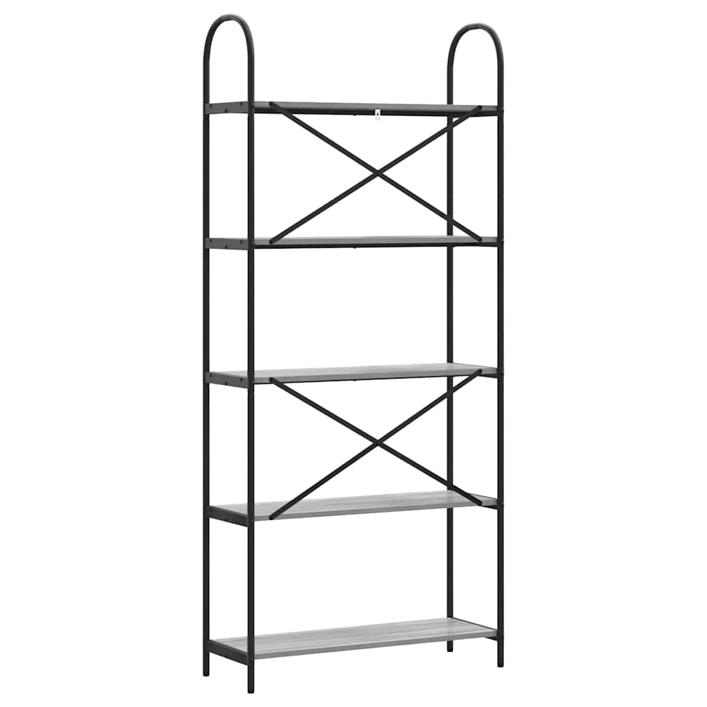 Bücherregal 5 Ebenen 80 x 30 x 183 cm Holzwerkstoff