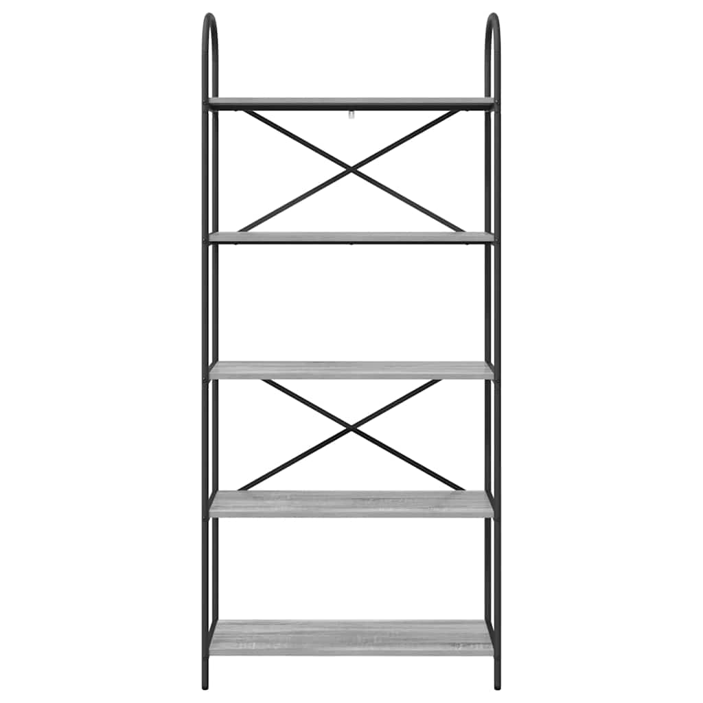 Bücherregal 5 Ebenen 80 x 30 x 183 cm Holzwerkstoff