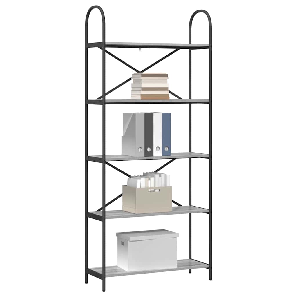 Bücherregal 5 Ebenen 80 x 30 x 183 cm Holzwerkstoff